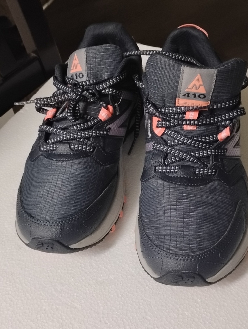 Women's Navy Sneakers with Coral Accents - 410